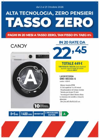 LAVASCIUGA CANDY GWD485SG6-S